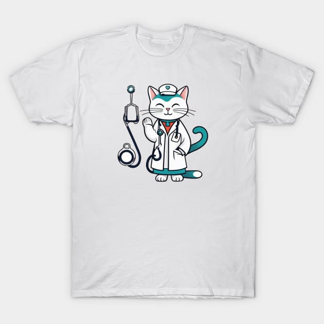 Doctor Cat T-Shirt by Teeeshirt